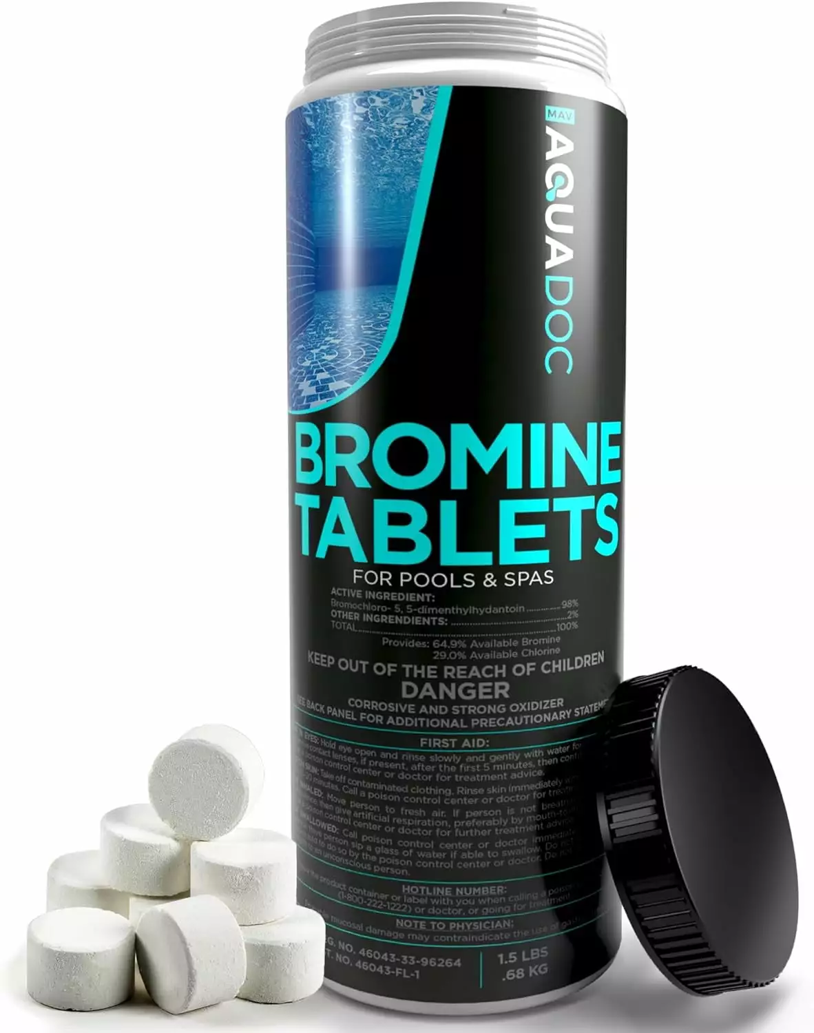 Spa Bromine Tablets 1.5lbs Hot Tubs & Spas Sanitizing AquaDoc MAV Aqua Doc