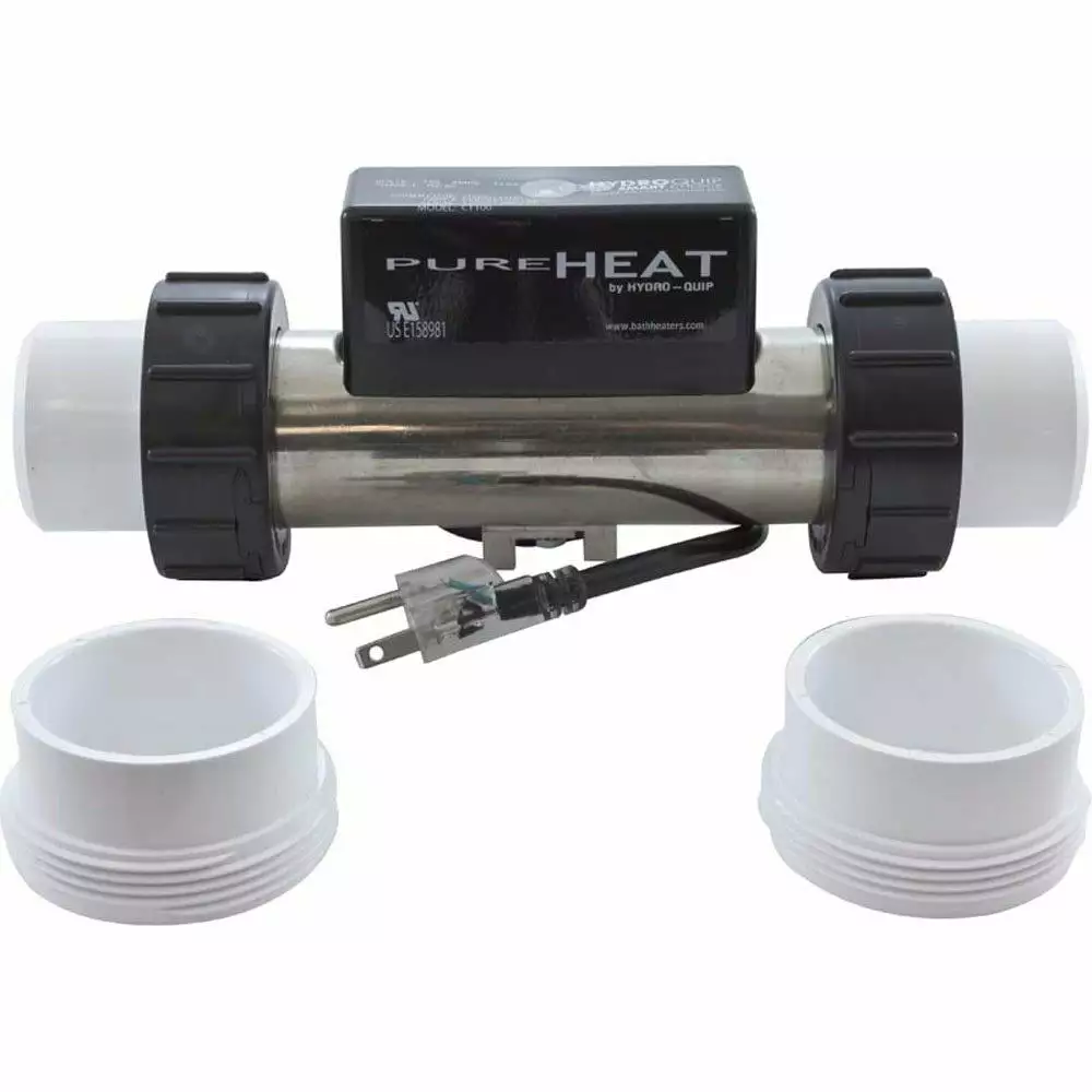 Hydro-Quip Pure Heat 2in -Line Compact 1.5kW Whirlpool Bath Heater PH301-15UV Spas and Hot Tubs Hydro Quip