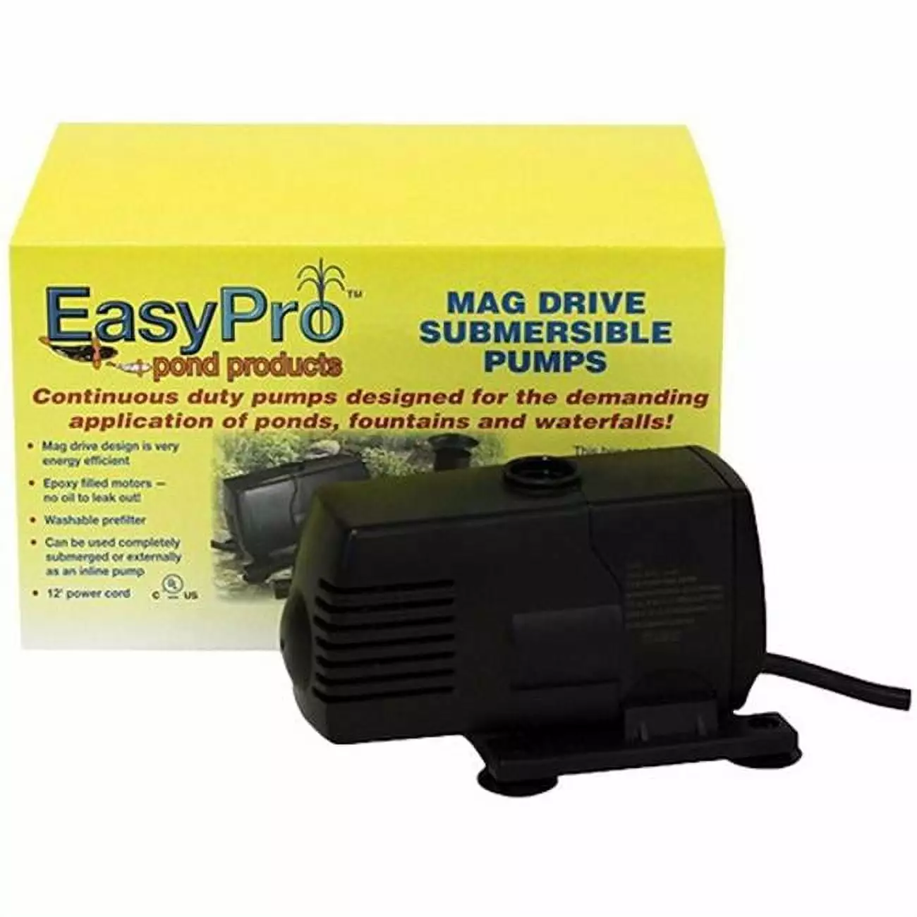 EasyPro EP200 Submersible Mag Drive Pond Pump - Max Flow 200 Gallons Per Hour Ponds and Water Features