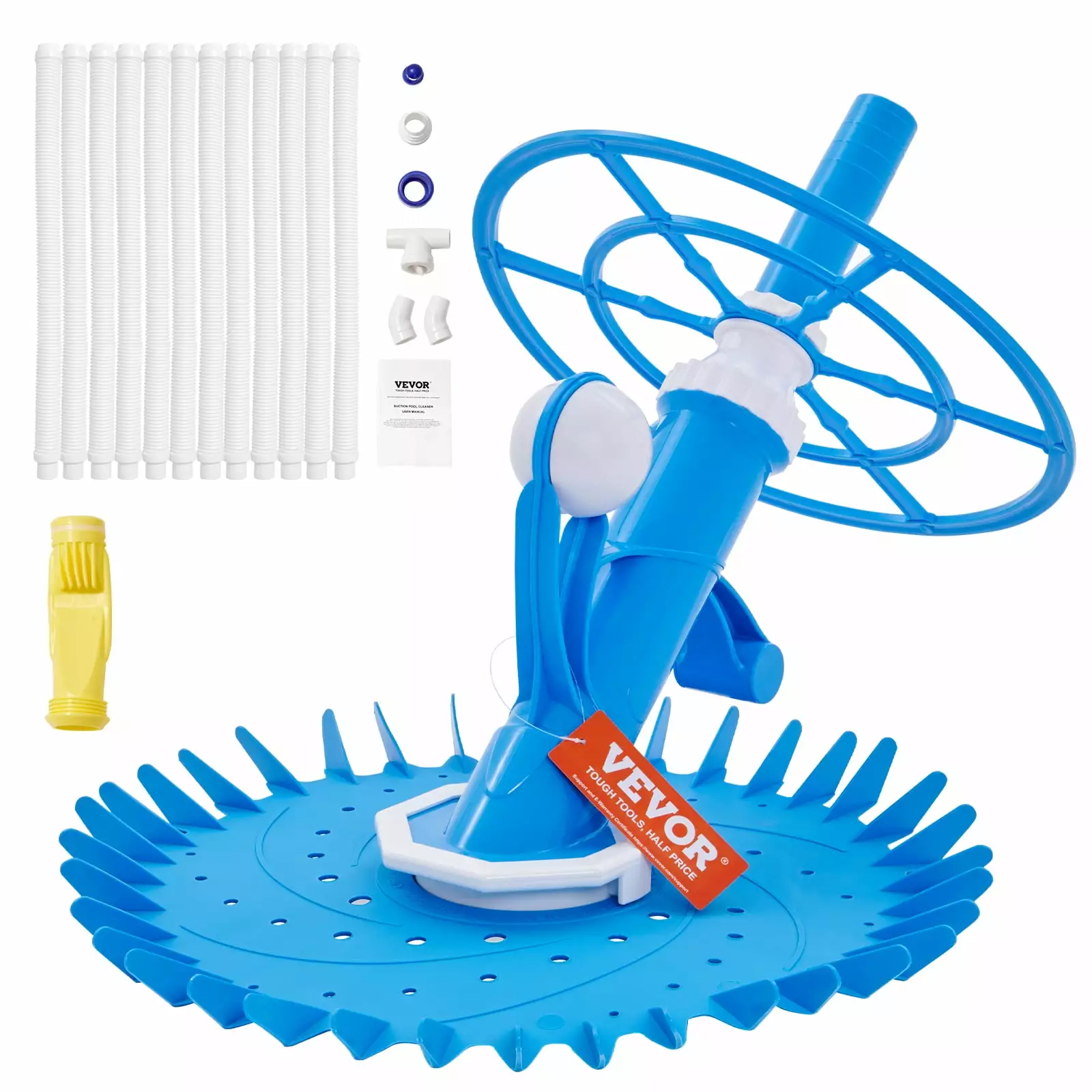 BENTISM Automatic Suction Pool Cleaner 12 Hoses and Extra Diaphragm -Ground and Aboveground Pools