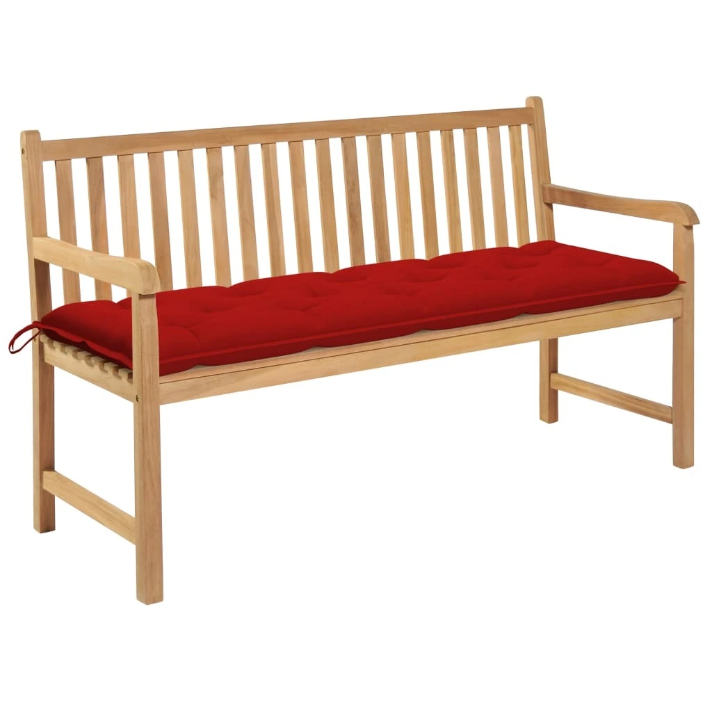 vidaXL Sun Lounger Table and Cushion Solid Teak Wood Poolside Furniture