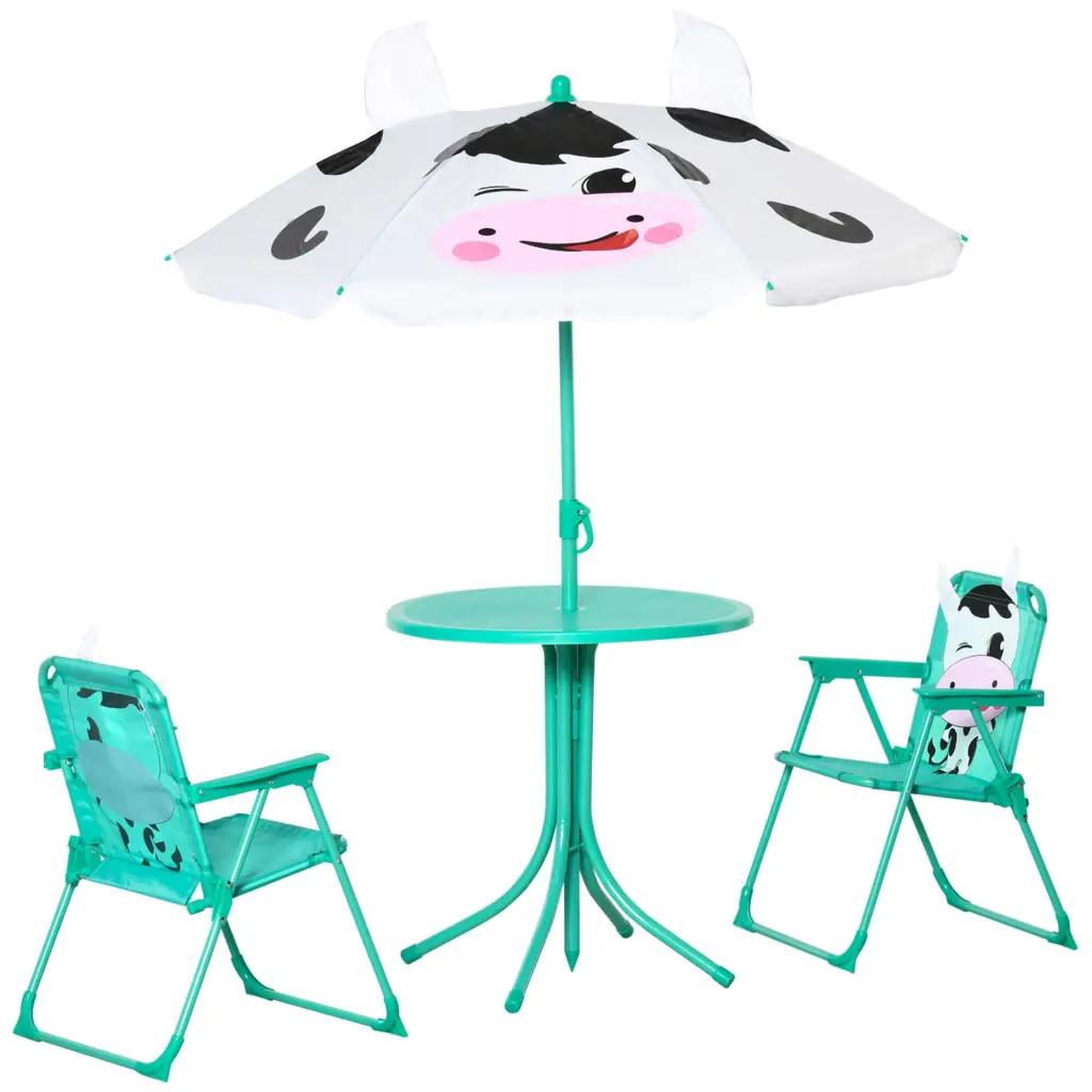 Kids Table And Chair Set Outdoor Folding Garden Picnic Furniture aosom business