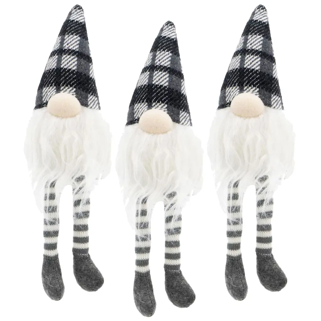 3Pcs Fabric Sitting Gnome Christmas Table Home Ornaments Holiday Decor w2078