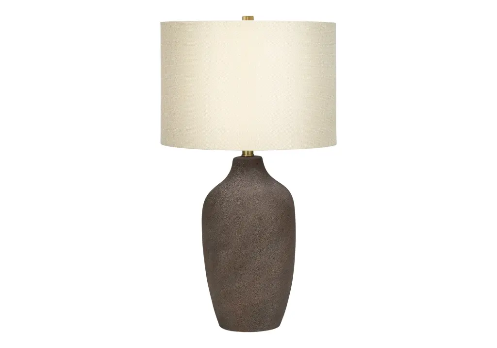 27 Inch Grey Ceramic Table Lamp Beige Shade Contemporary Lighting 8th street living