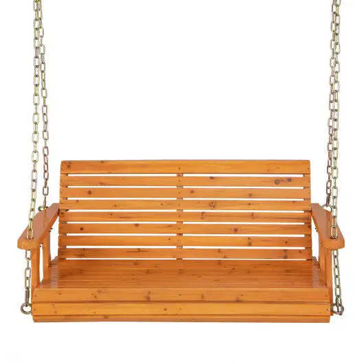 vidaXL Swing Bench Solid Teak Wood 44.9x23.6x25.2 Inch Garden and Patio