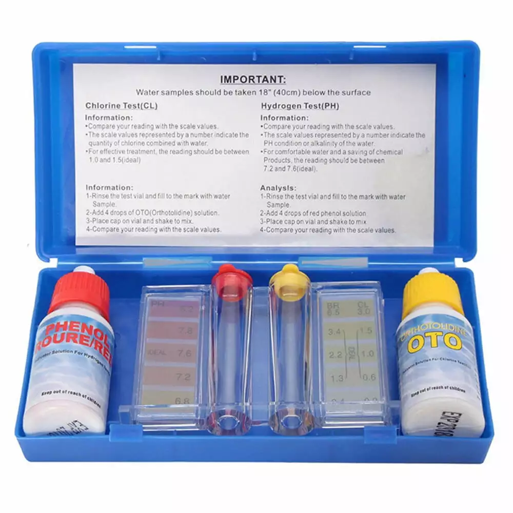 1 Set PH Chlorine Water Quality Test Kit Hydrotool Testing Kit Accessories Swimming Pool Flyflise