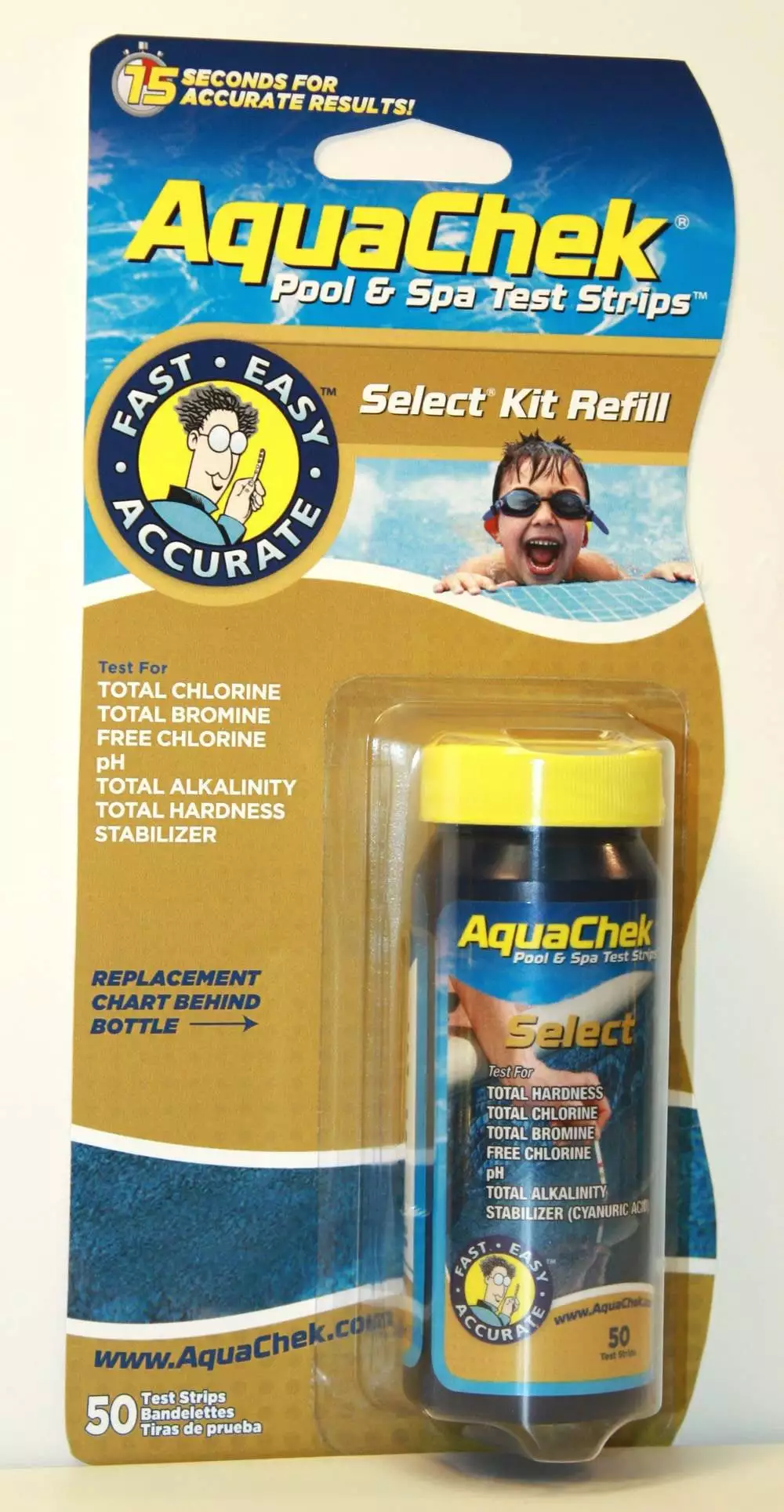AquaChek 541640 Select Refill Swimming Pool and Spa 50 Chemical Test Strips