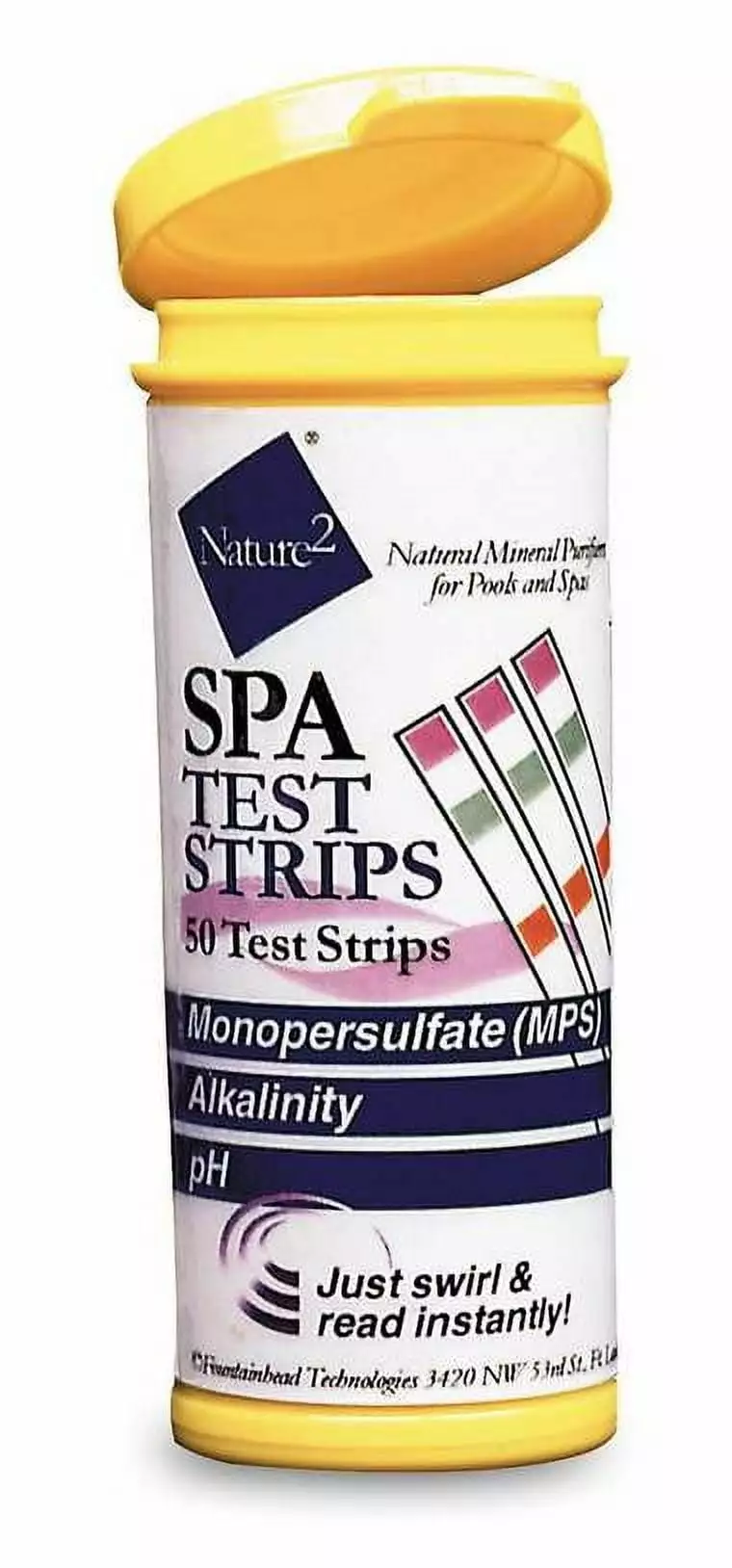 ZODIAC NATURE2 Pool Spa Monopersulfate 50 Count pH Level Chemical Test Strips Water Testing