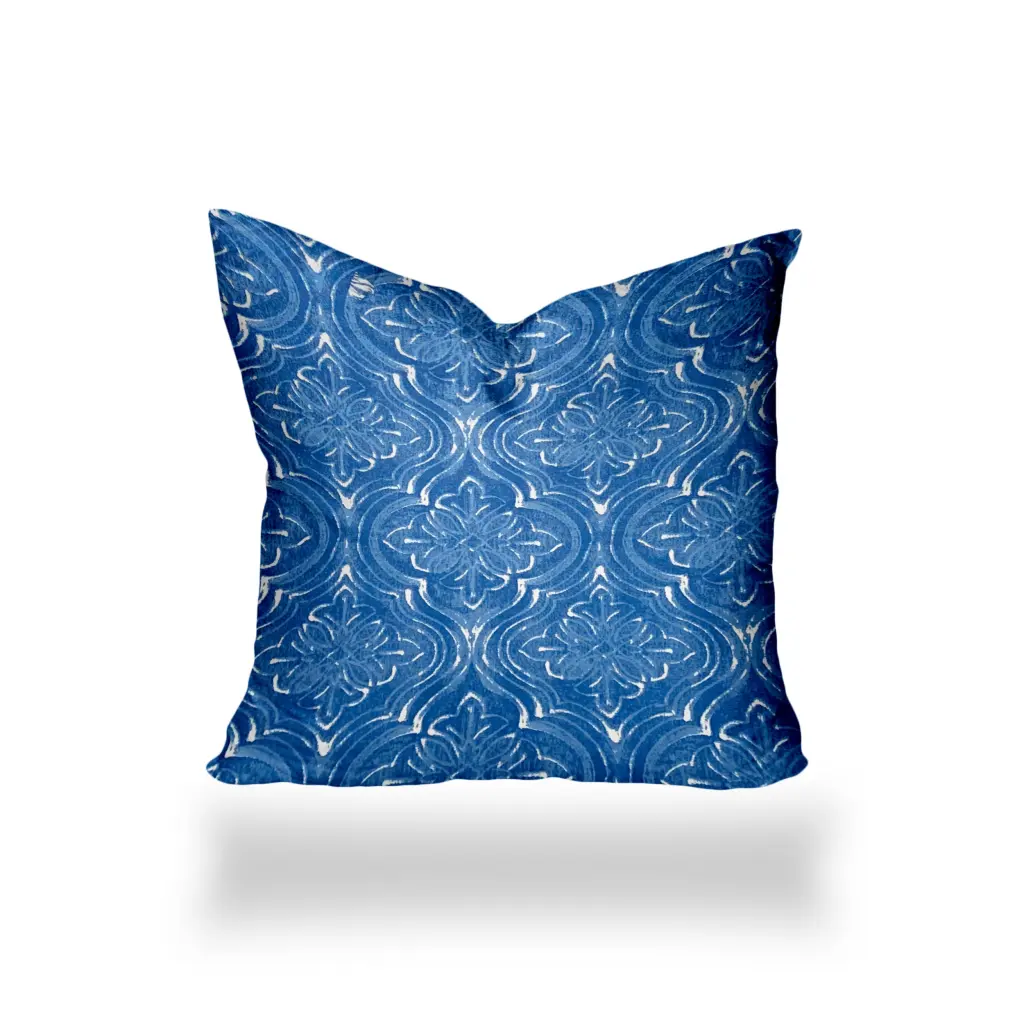 Atlas Indoor Outdoor Soft Royal Pillow Sewn Closed 17X17 Multicolor Decor usa made pillow and pouf