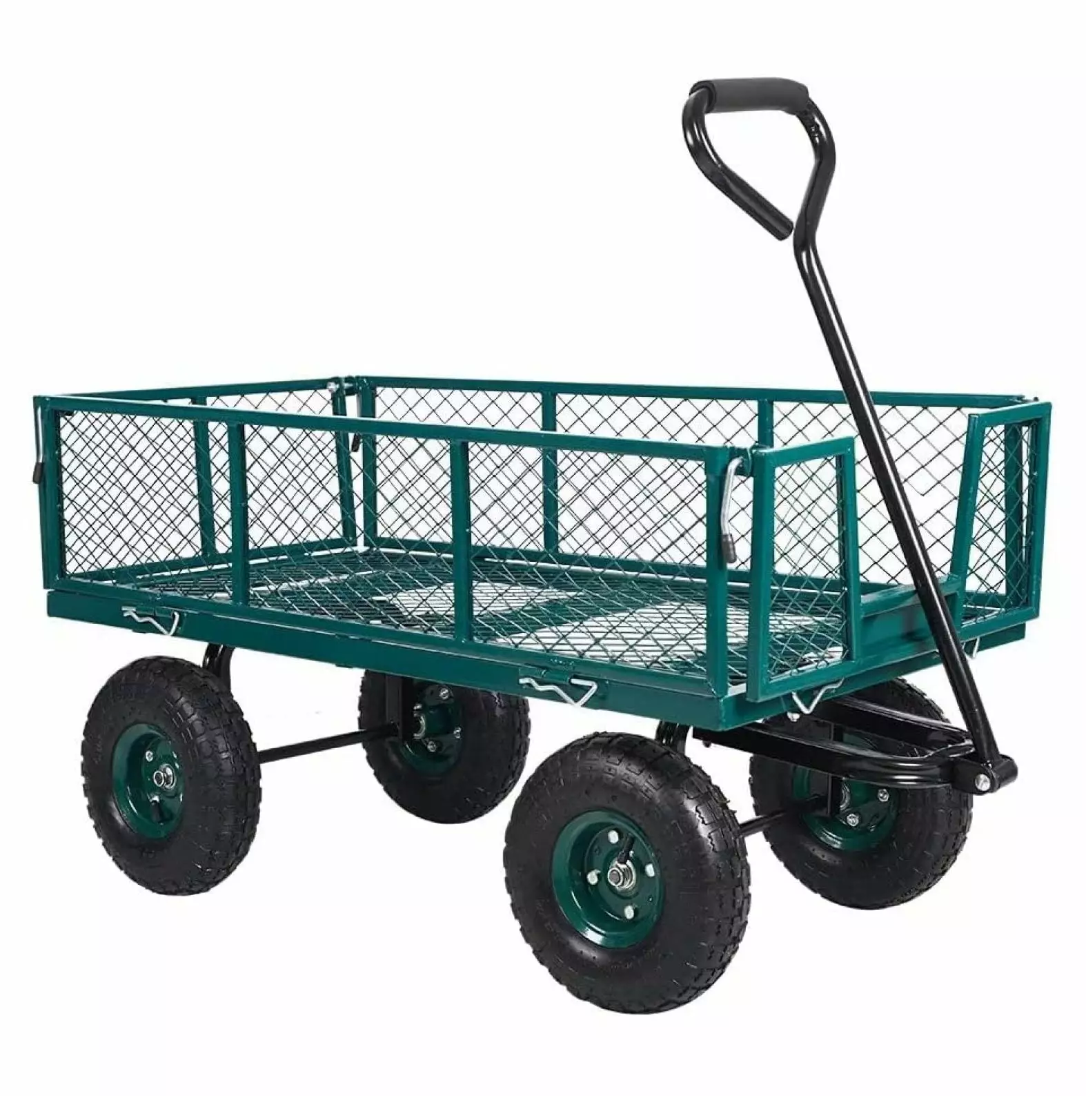 YUNTIE Utility Wagon Farm and Heavy Duty Cart Removable Folding Sides. Lb Load Capacity. Perfect Garden