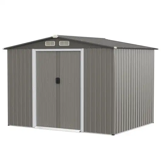 3.6 x 7.1 FT Outside Garden Storage Shed Tool House Ground Foundation Frame Costway with variants
