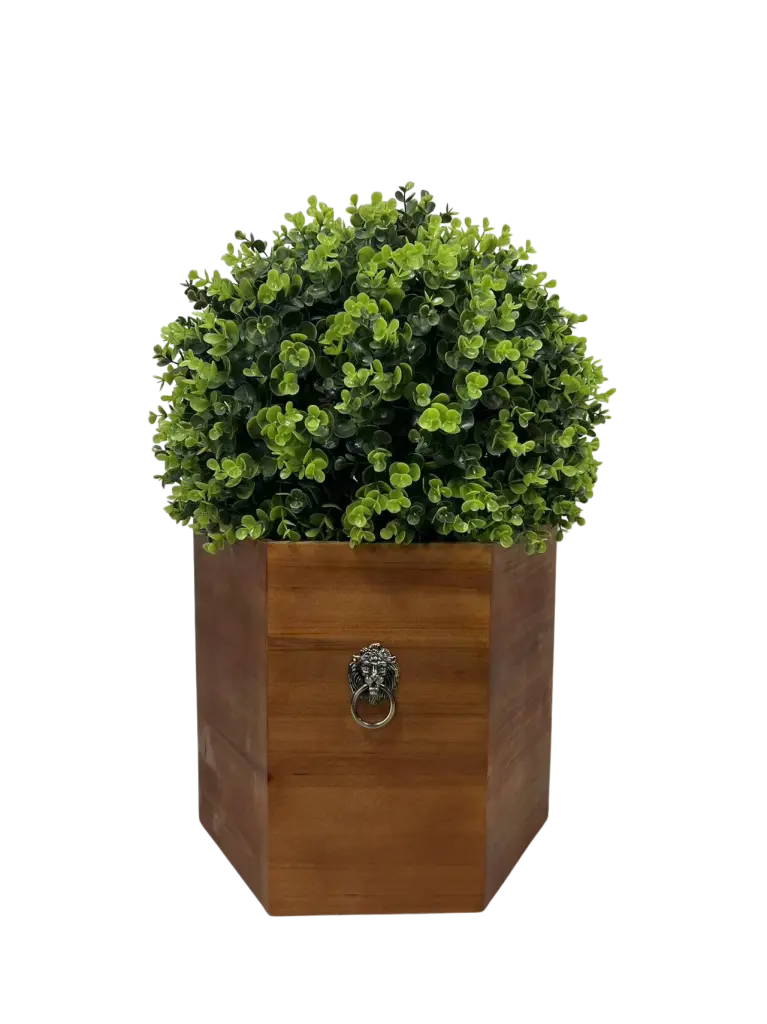 24 Inch Ball Topiary Redwood Pot - Artificial Faux Plant Indoor Decor family tree industry ltd