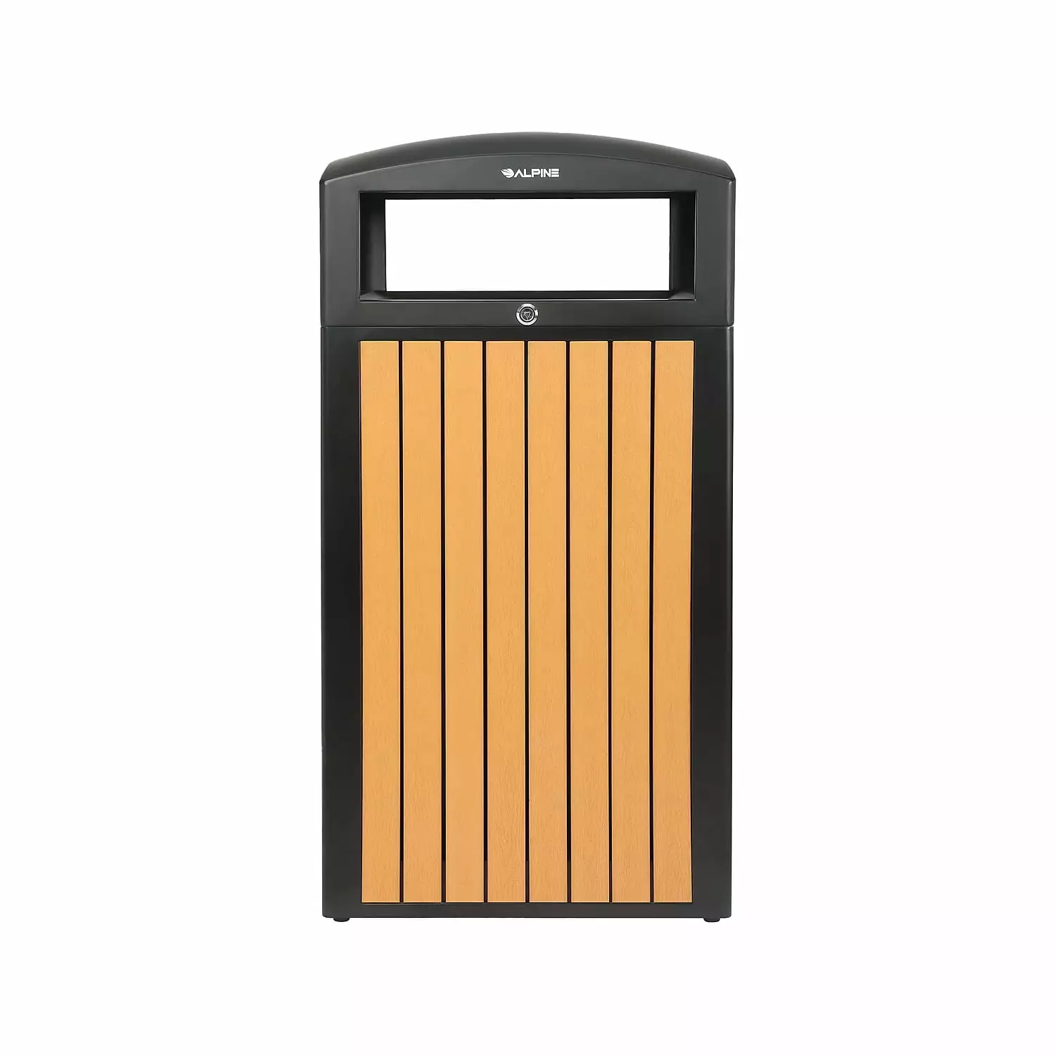 Alpine Industries Alpine Steel Outdoor Trash Can Dome Lid 40 Gallon Plastic Cedar Panel