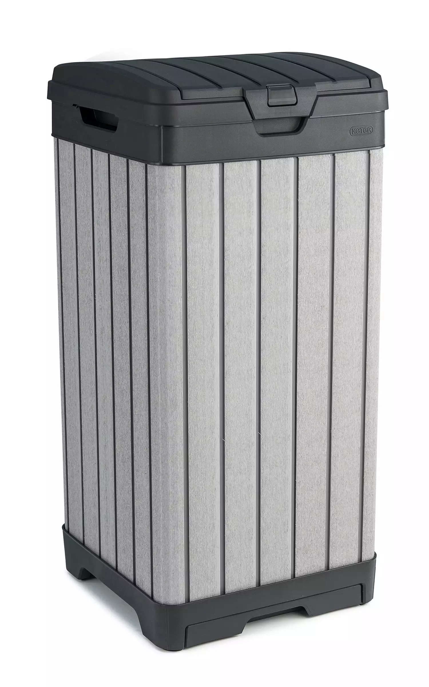 Keter Rockford Duotech Outdoor Garbage Can. Gray. Heavy duty plastic