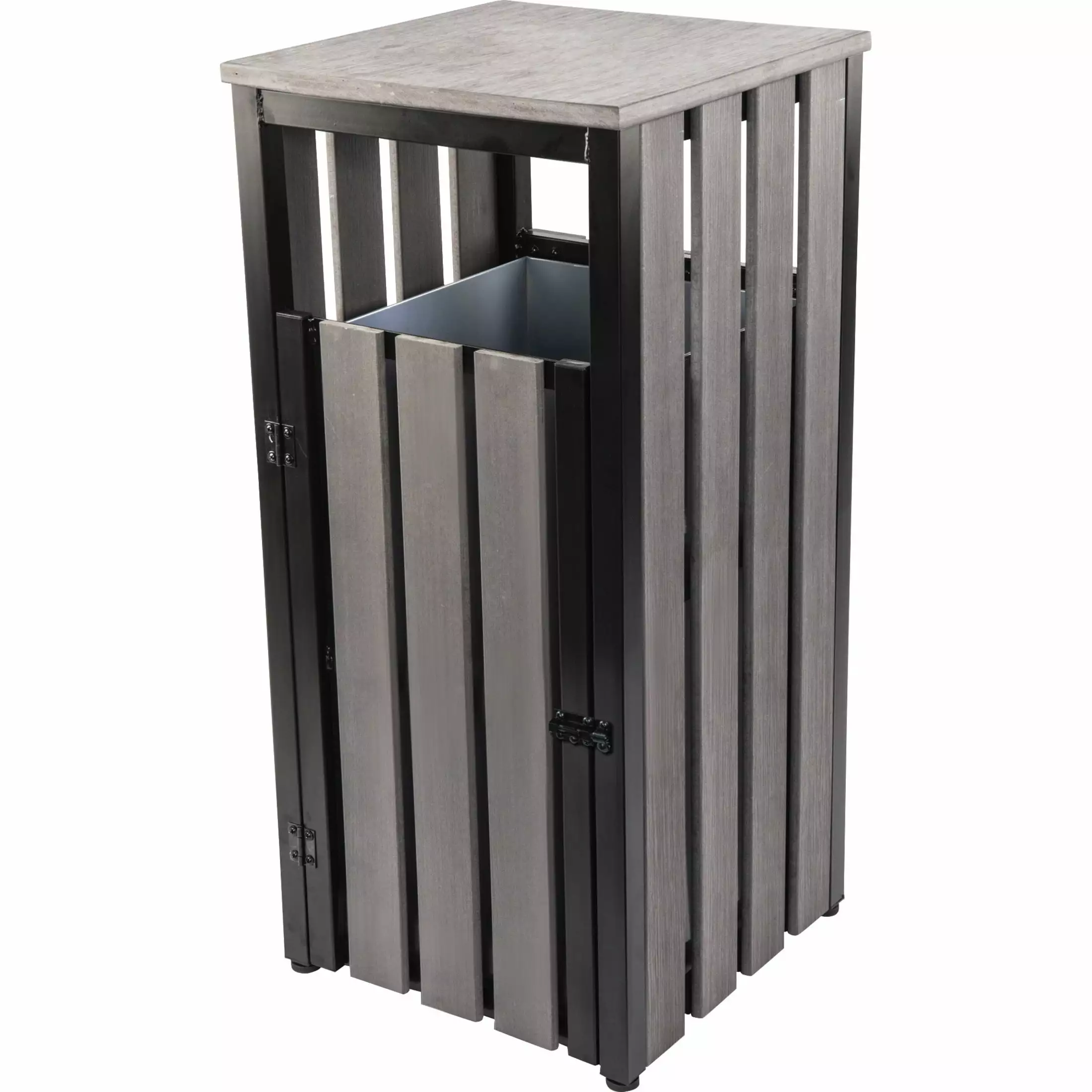 Lorell. LLR42693. Outdoor Waste Bin. 1 Each. Weathered Charcoal