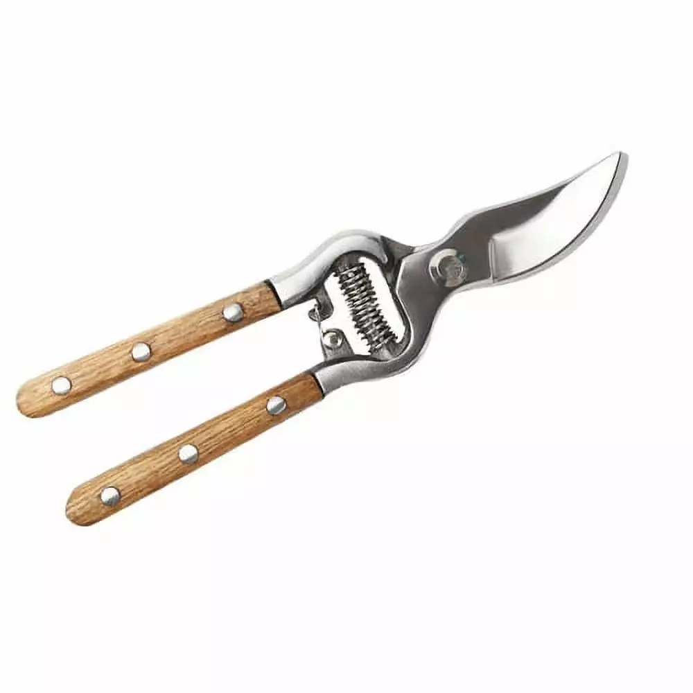 ZX Garden Scissors Travel-friendly Cozy Grip Tree Pruning Shears Wooden Handle Sharp Blade Pruning Shear ZHXNE