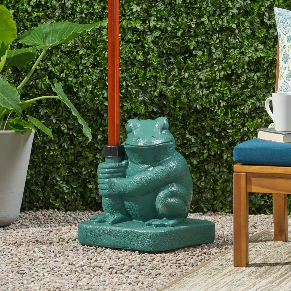 Neptune Umbrella Base Green Concrete Outdoor Patio Weight Stand nh-lapalma