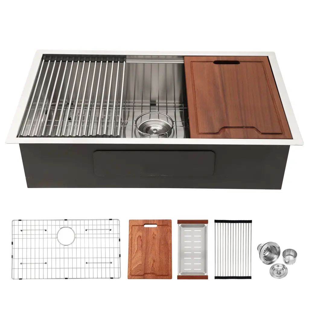 Undermount Workstation Kitchen Sink 30x19x10 Inch Stainless Steel lordear