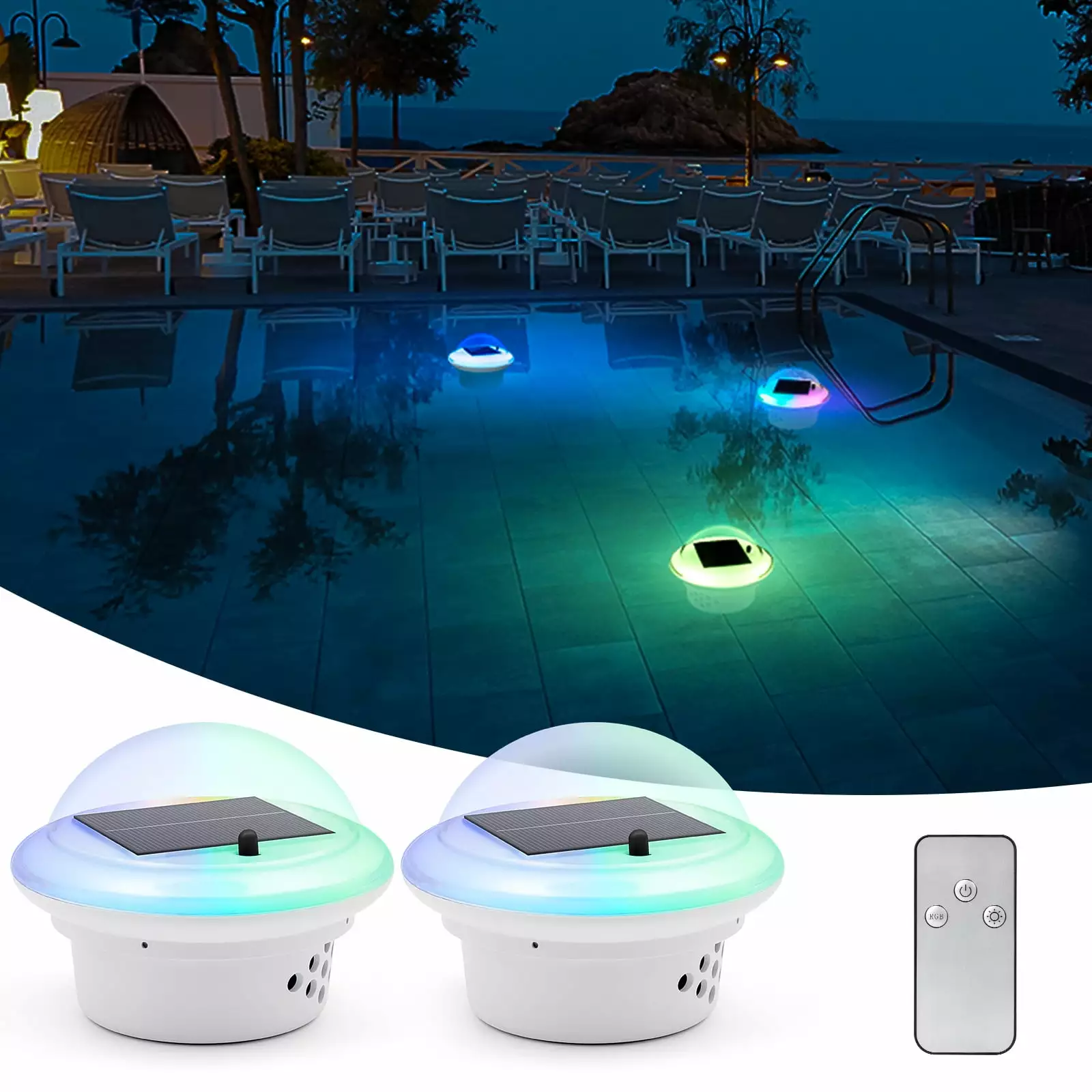 2Pack Underwater Pool Light Battery Rechargeable Colour Changing Whirlpool Lights Underwater Floating Lights Floating Spa ...