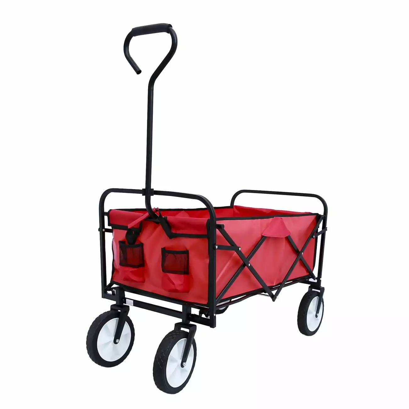 150bls Load Folding Beach Shopping Cart Wheels. Outdoor Garden Utility Cart.Red