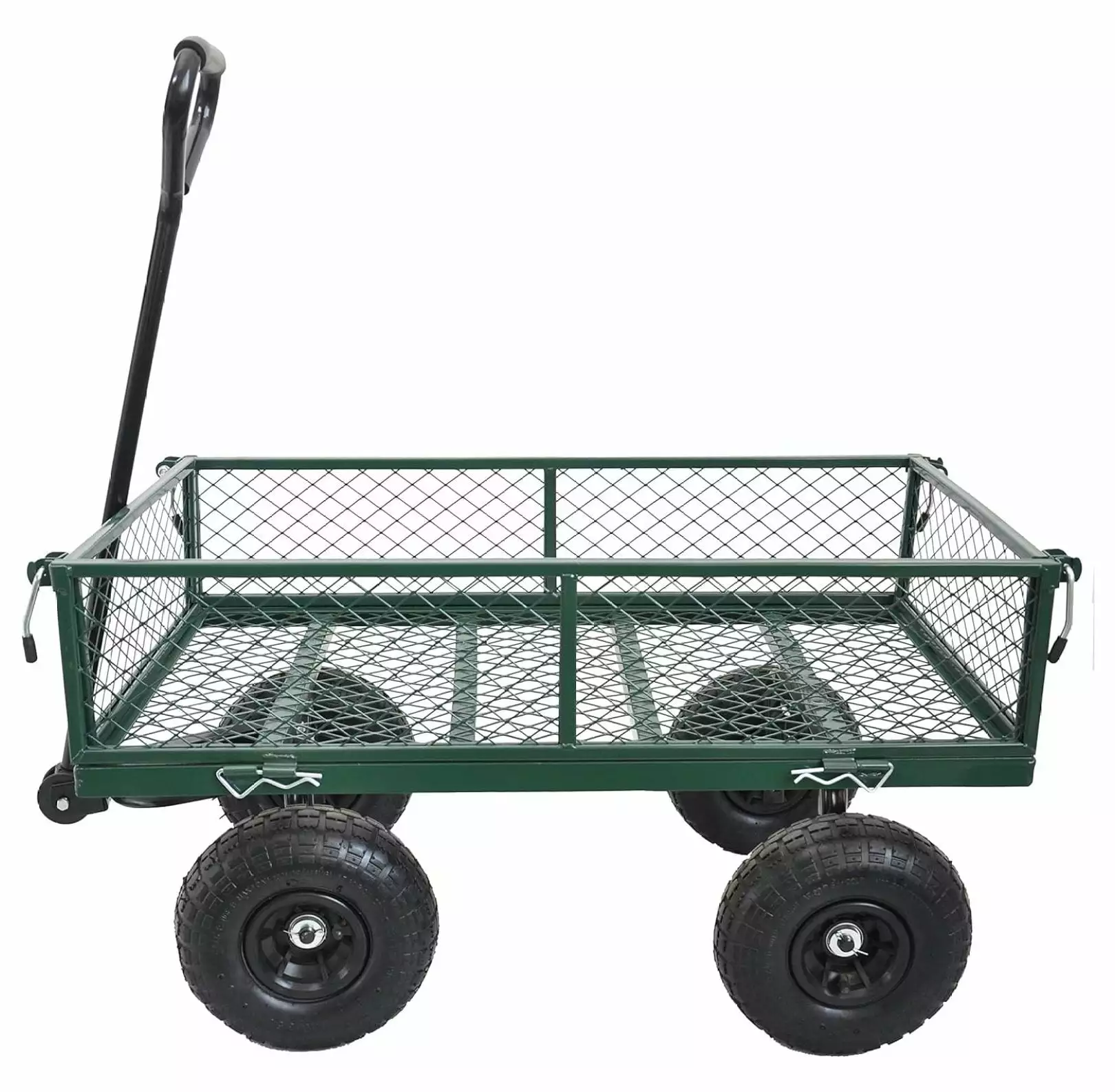 Capacity Mesh Steel Garden Cart Utility Wagon Removable Sides Can be Used Farms. Warehoutilizes. etc. (Green-2) UooMi