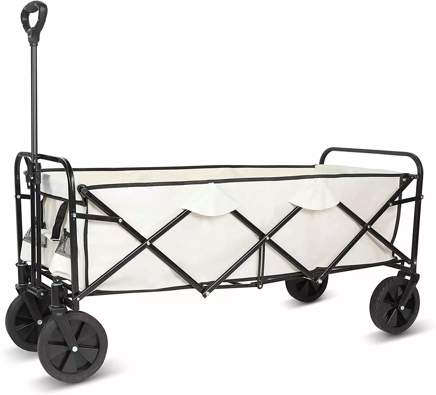 YSSOA Rolling Folding Garden Cart Utility Wagon. Adjustable Handle. 330lbs.Black