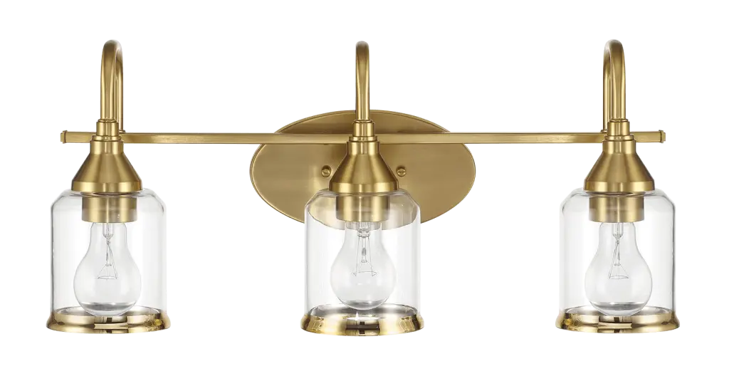 Twilight Three Lights Brushed Gold Contemporary Vanity Light 22W 10H ashcroft furniture