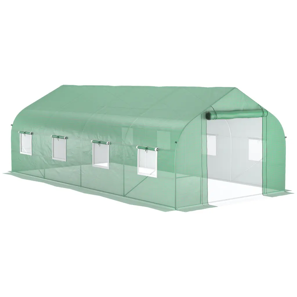 Outsunny 20' X 10' X 7' Walk Tunnel Greenhouse Zippered Mesh Doors aosom business