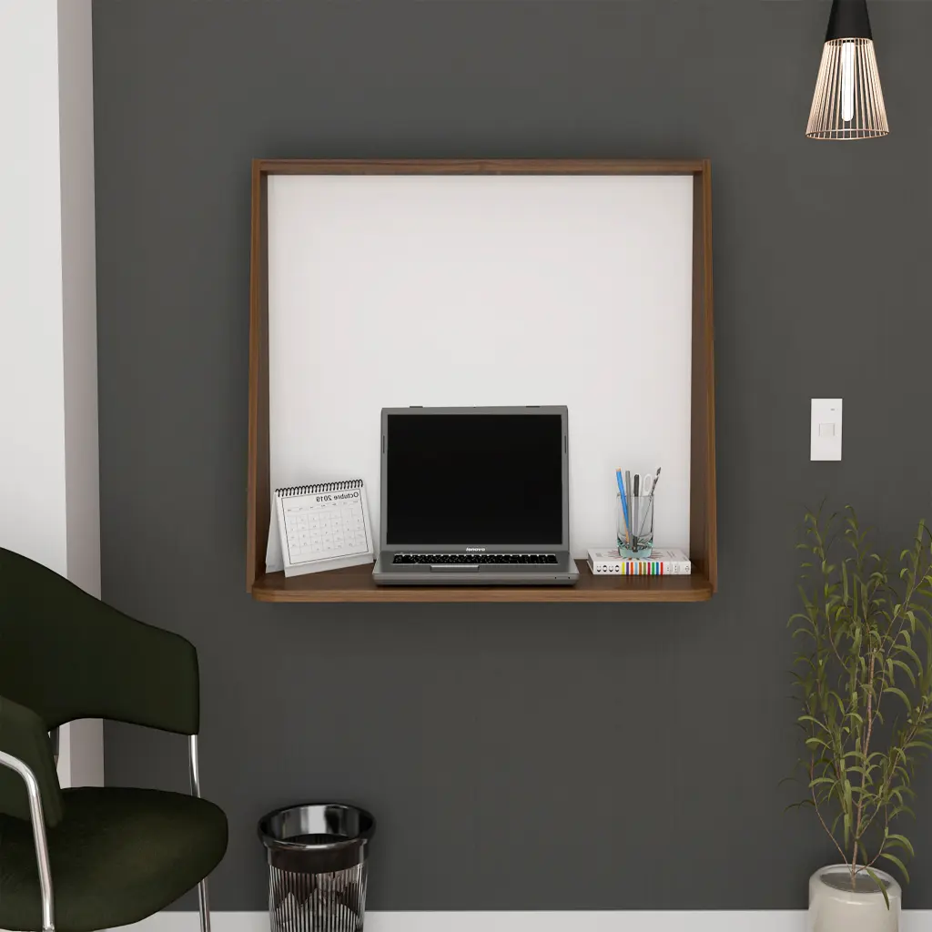 Wall Desk Desktop Shelf Mahogany White Multicolor Particle Board depot e-shop
