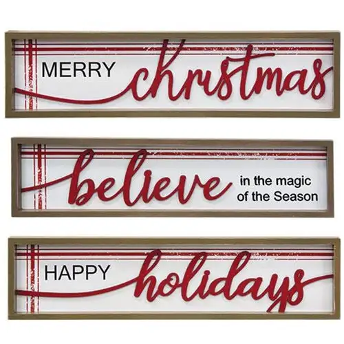 Tin Pennant Christmas Sign Holiday Home Decor CWI