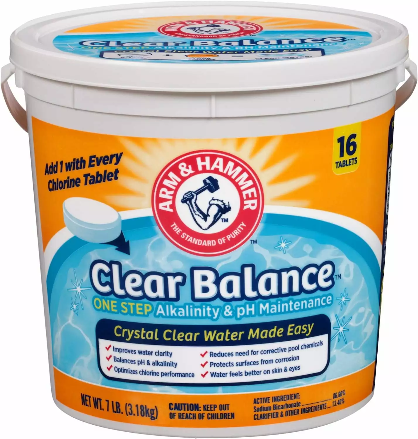 Arm & Hammer Clear Balance Swimming Pool Maintenance Tablets 16 Count