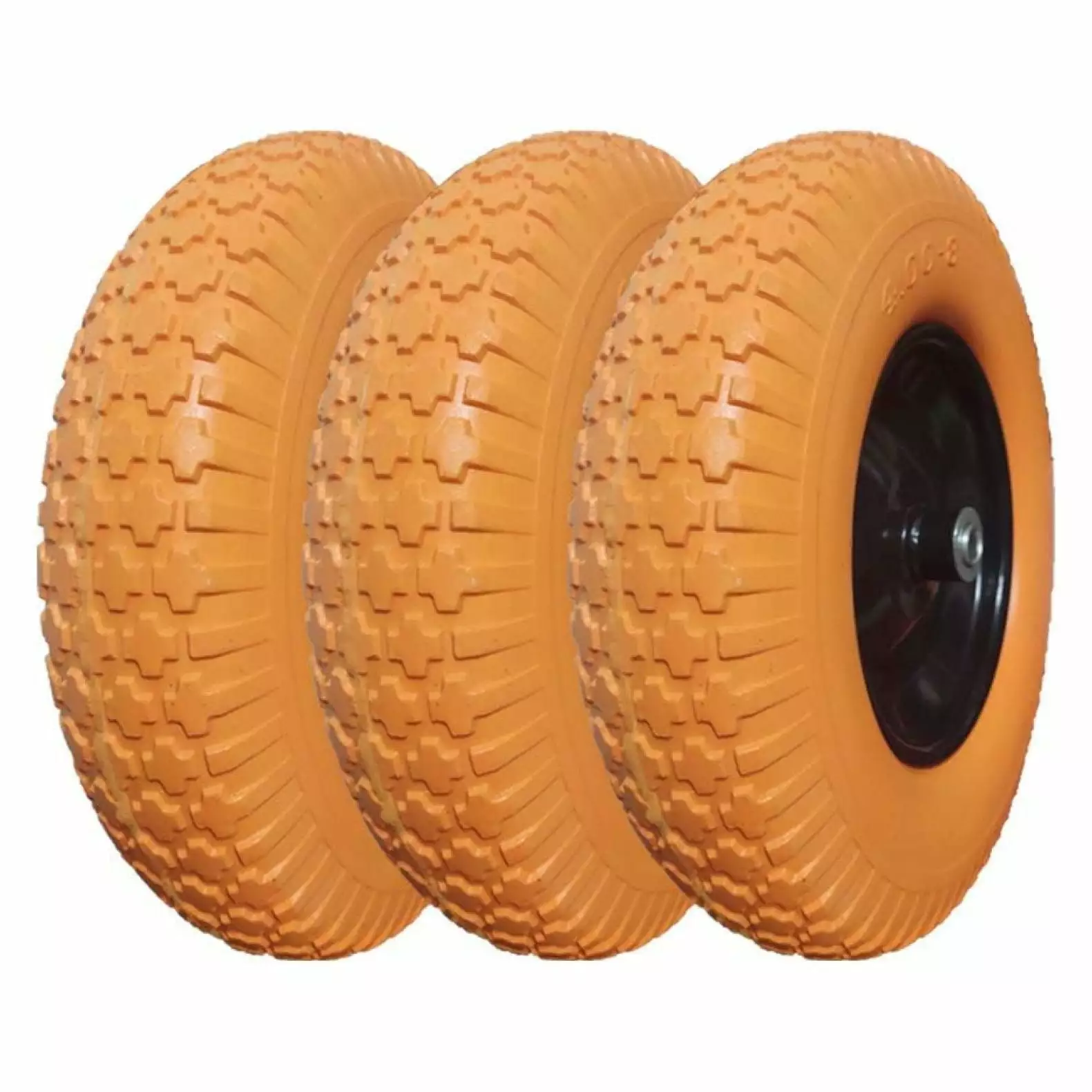 Wheelbarrow Tires 4.80/4.00-8 5/8 & 3/4 Wheel Bearing. 3.5 Hub Flat 16 inch Solid Rubber Tire Replacement Wheelbarrow Whee...