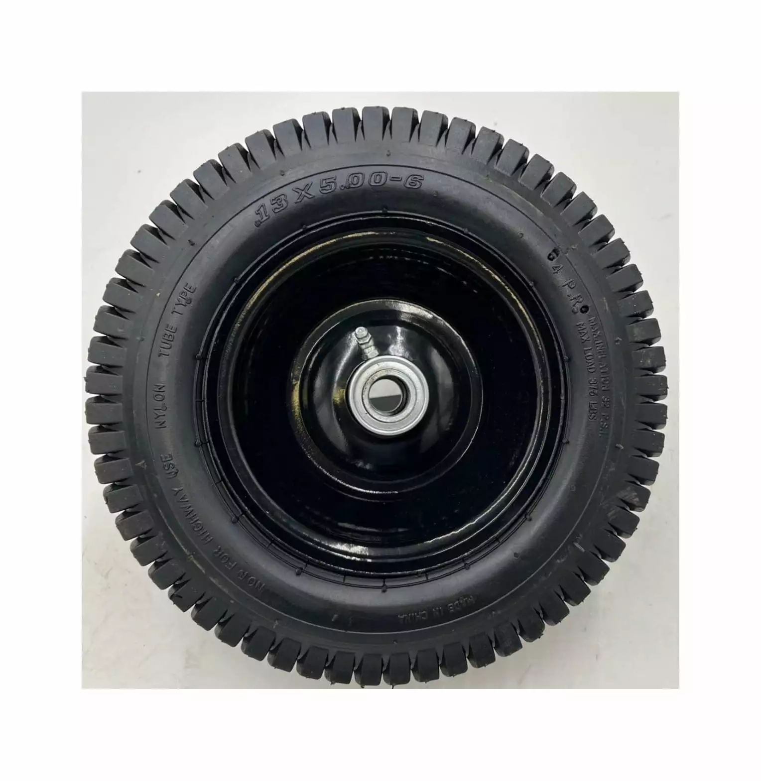 13x5.00-6 Black Wheel Assembly Garden Wagons. Handcarts. and More - 5/8 Inch Axle. 3.75 Offset Hub HYYYYH