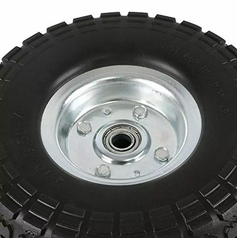 4 Pcs 10-Inch Solid Rubber Tyre Wheels Garden Utility Wagon Cart Trolley Tires Snowblower Lawn Mower Wheelbarrow Generator...