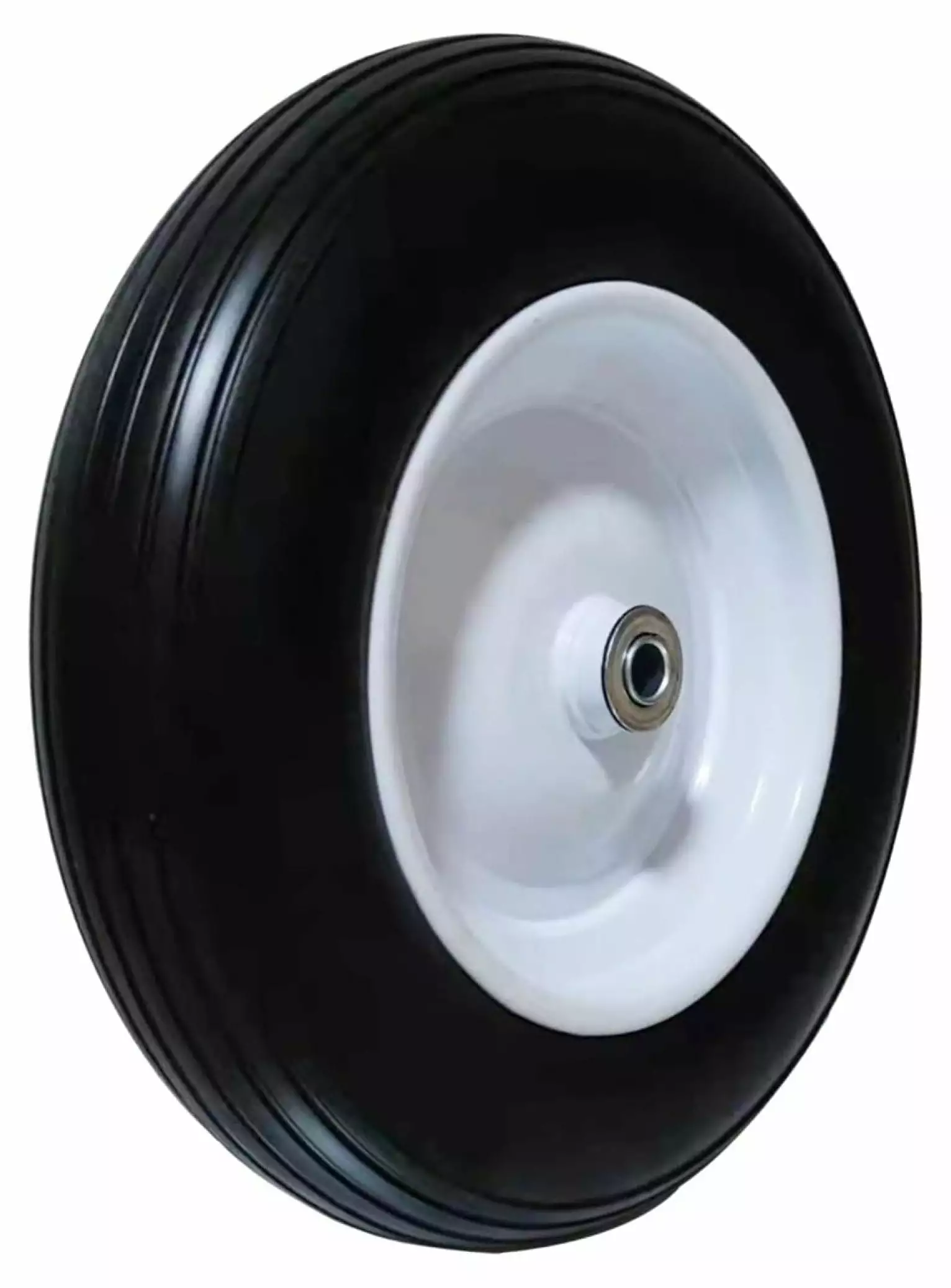 14.5 inch Flat- Wheelbarrow Tire 5/8 Bearings. 3 Hub Universal Fit Wheelbarrow Wheels Solid Rubber Tire Replacement Wheelb...