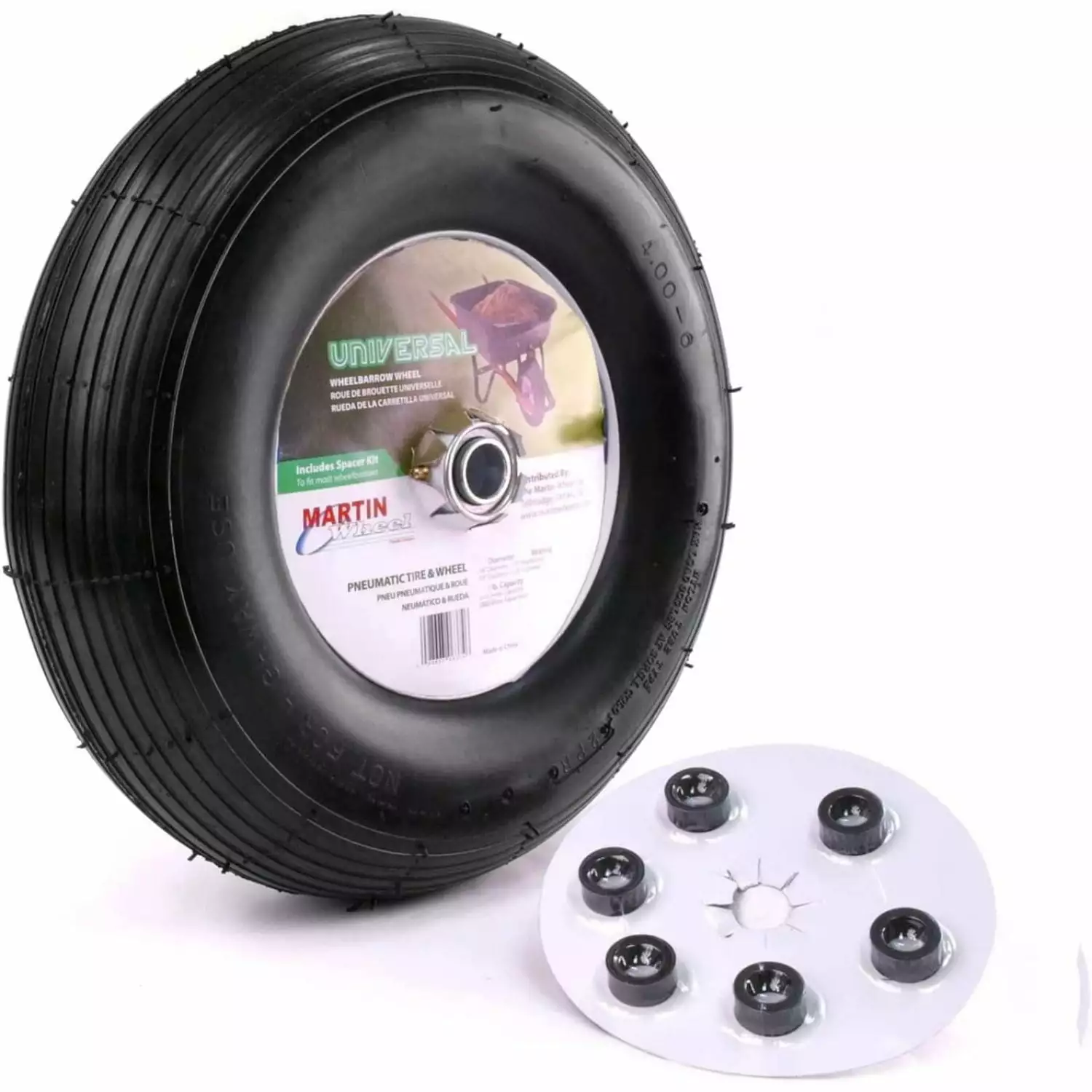 Zotrsuw 400-6 13 Pneumatic Wheelbarrow Wheel 6x5/8 Hub (406TTRIB32)