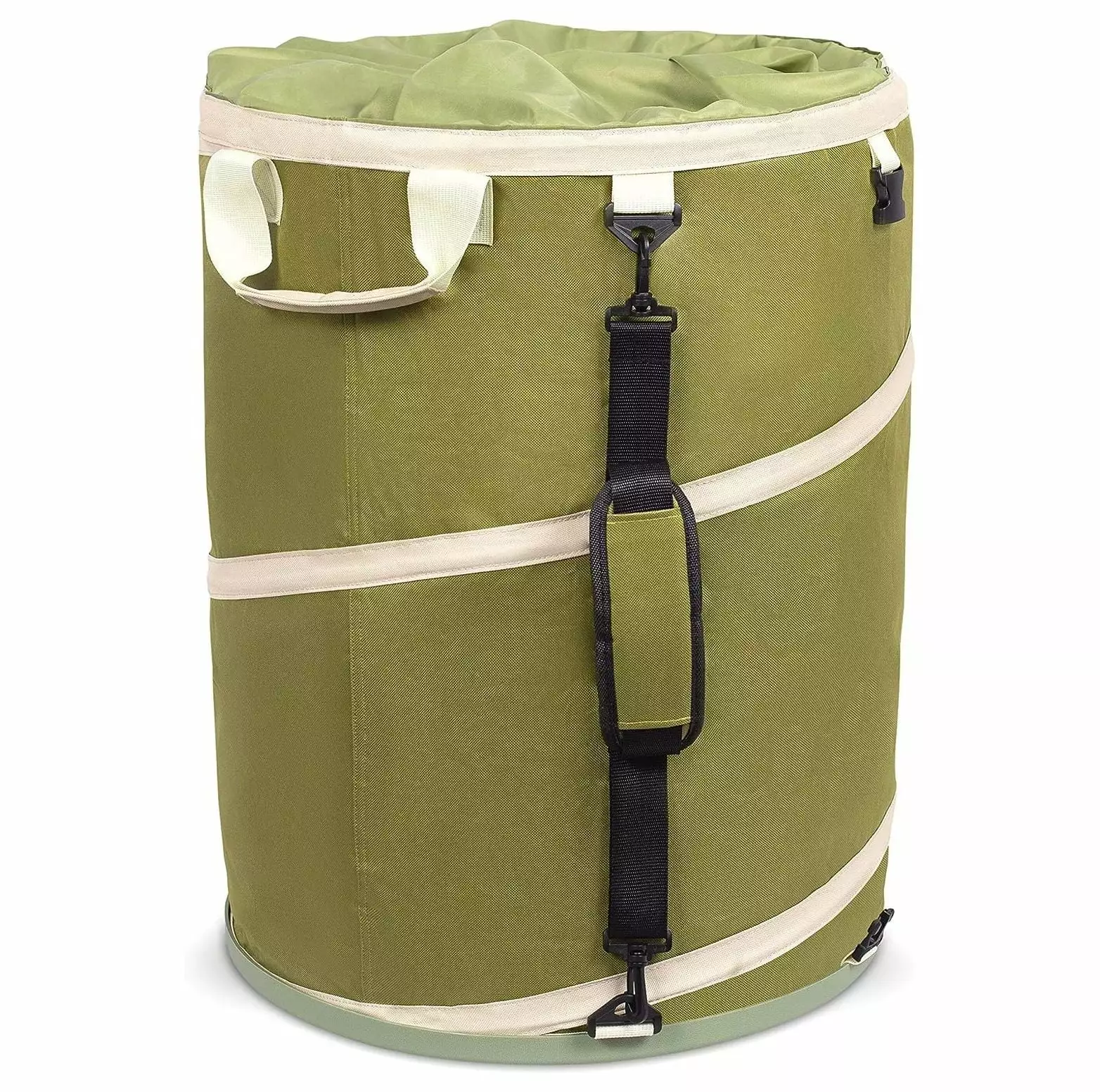SEYATPOOL 30 Gallon Collapsible Lawn and Leaf Waste Bag - Reusable Camping Trash Can - Heavy Duty - Hardshell Bottom - Gre...